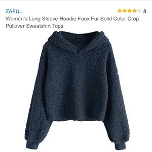 NWT Zaful cropped Sherpa hoodie